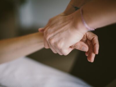 Closeup of a hand massage